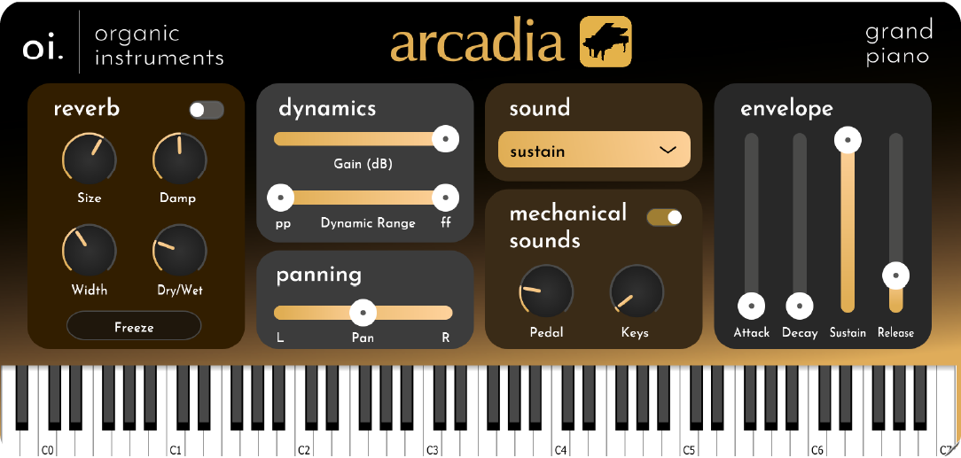 arcadia: grand piano